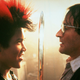 Dante Basco, as Rufio, shows down with Robin Williams’ Peter in Steven Spielberg’s Hook.